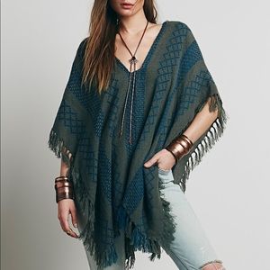 Free People woven poncho
