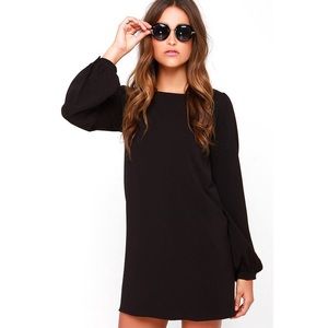 Black Lulus M shift long sleeve dress - worn 1x!