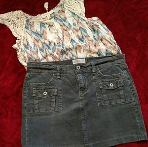 Gray Mini cordoroy skirt