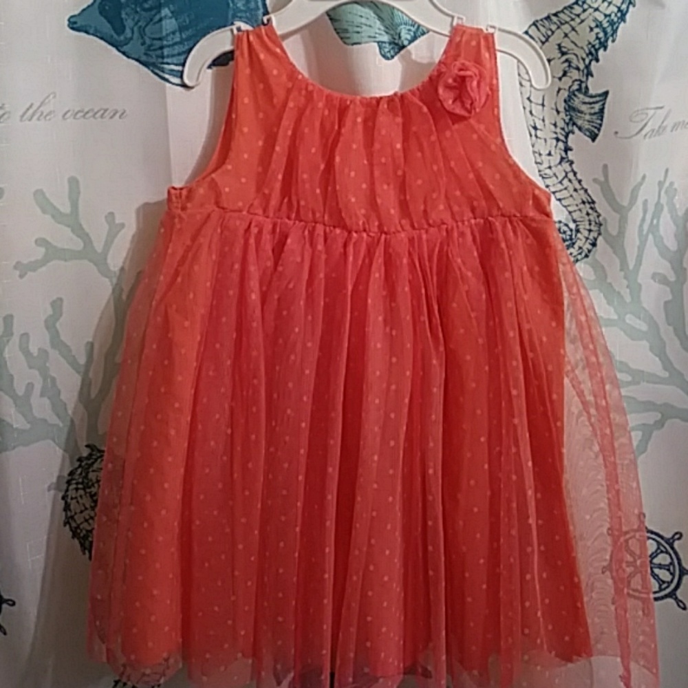 Coral lace dress
