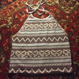 Patterned halter tank top