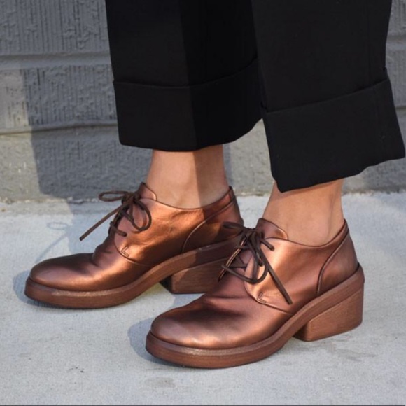 Marsell Shoes - Marsell Bo Ceppo Copper Metallic Oxfords