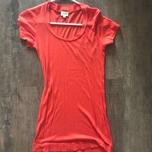 Ella Moss XS Orange/Red Fitted Scoop-neck T-shirt - Like New