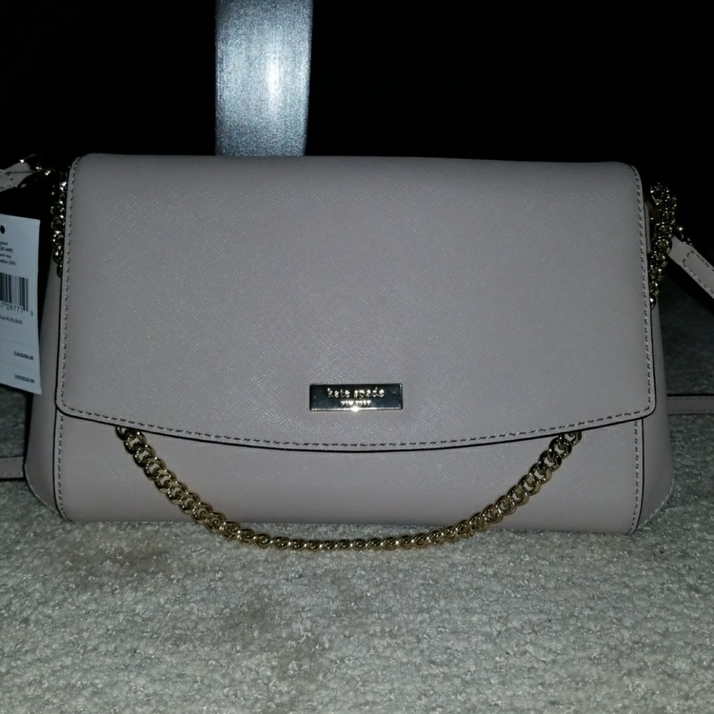 New Kate spade saffiano gray leather cross body