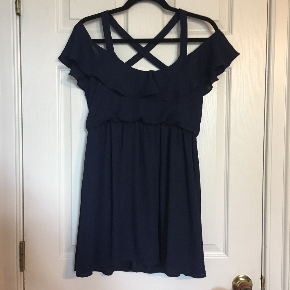Tobi Navy Blue Strappy Dress