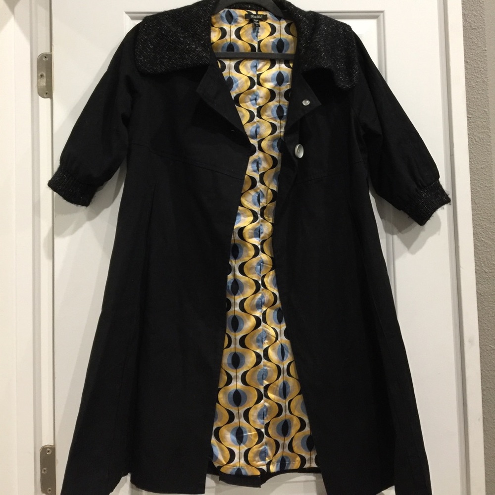 Miss Me black trench coat jacket
