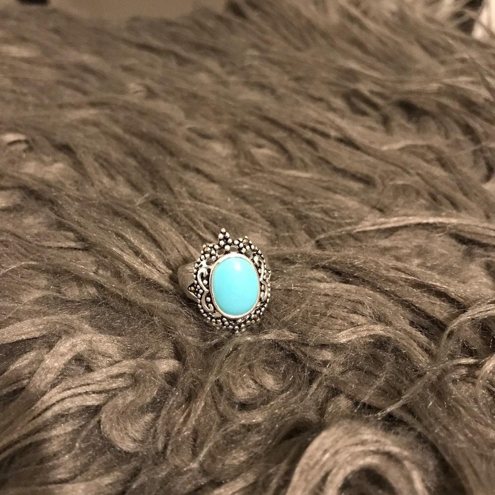 Aqua statement ring