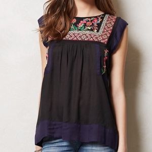 Anthropologie Floreat Kyra Embroidered Top, Size 8