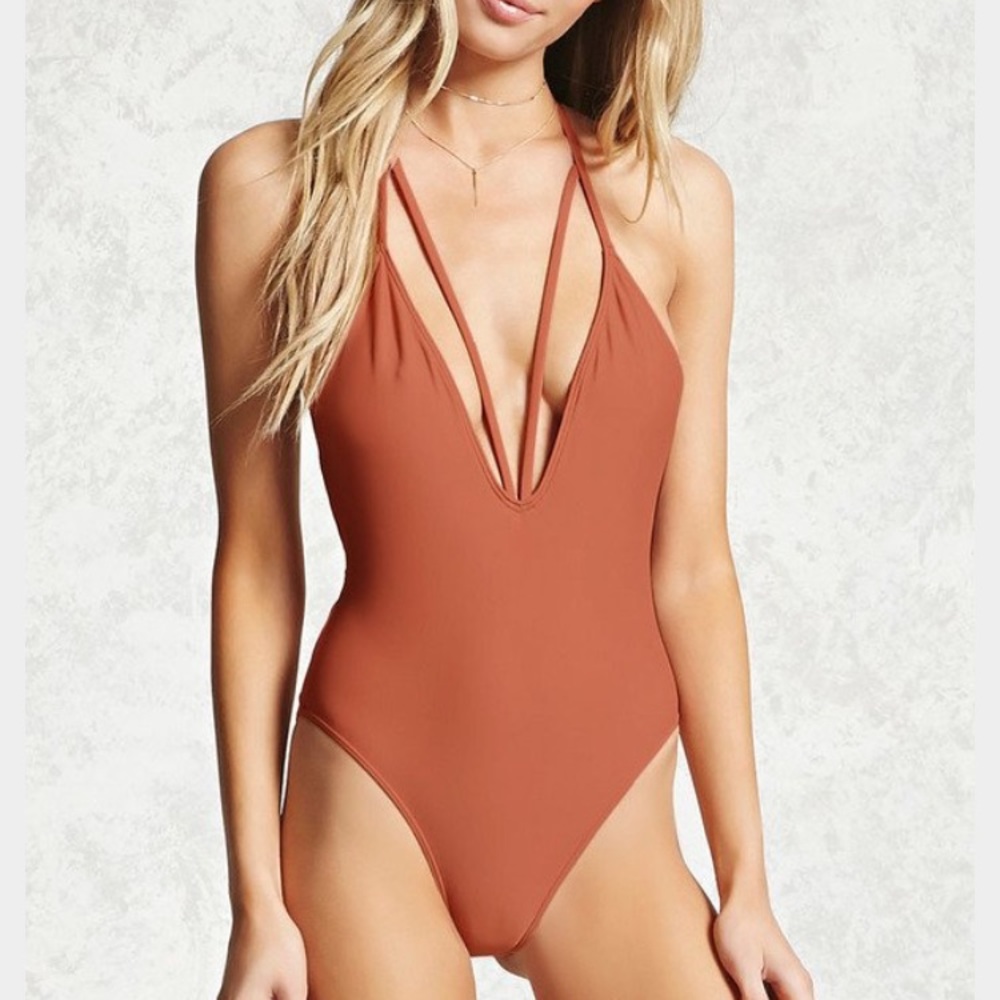 Forever 21 Halter One-Piebe Swimsuit
