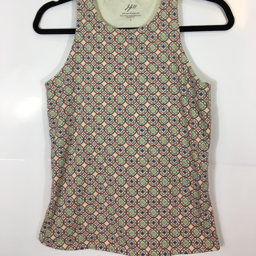 Racer back shelf bra tank jjill size small soft!