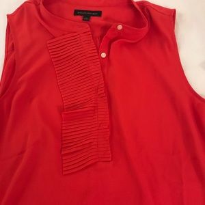 Banana Republic red tank top with fringe collar