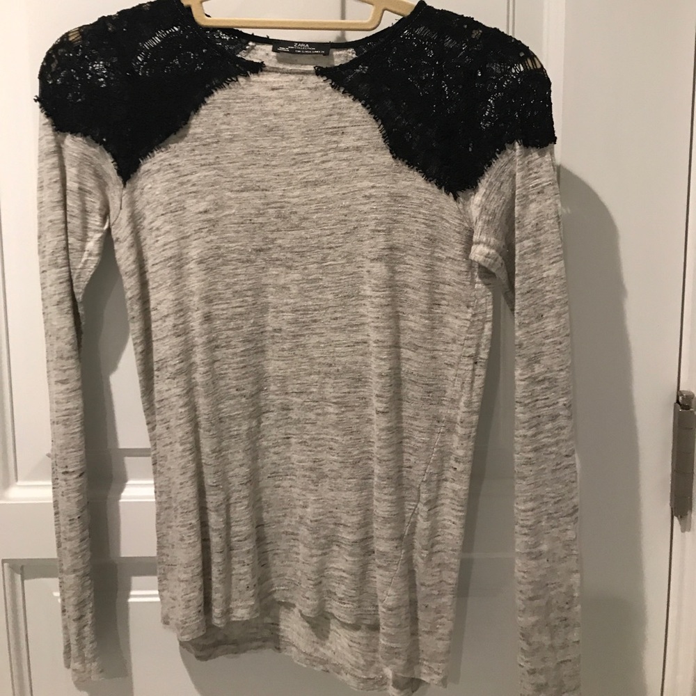 Black lace shoulder detail