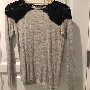 Black lace shoulder detail