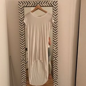 Joah Brown White High Low T Shirt Dress