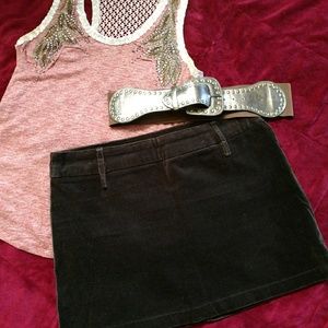 Dark Brown mini stretch skirt