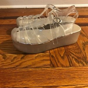 Clear Platform Jelly Sandals