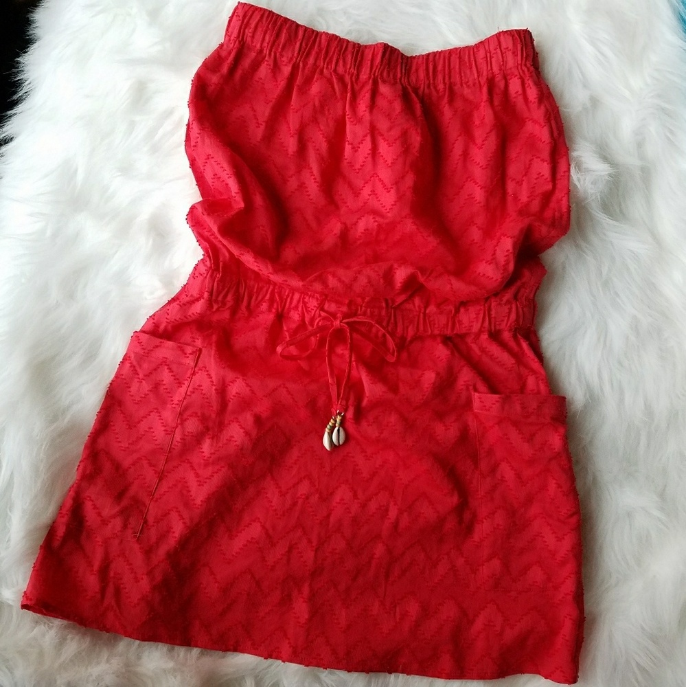 Vineyard Vines Chevron Jacquard Strapless Dress XS