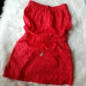 Vineyard Vines Chevron Jacquard Strapless Dress XS