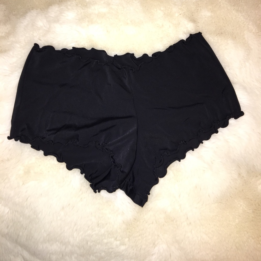 Black Ruffled Rave Shorts