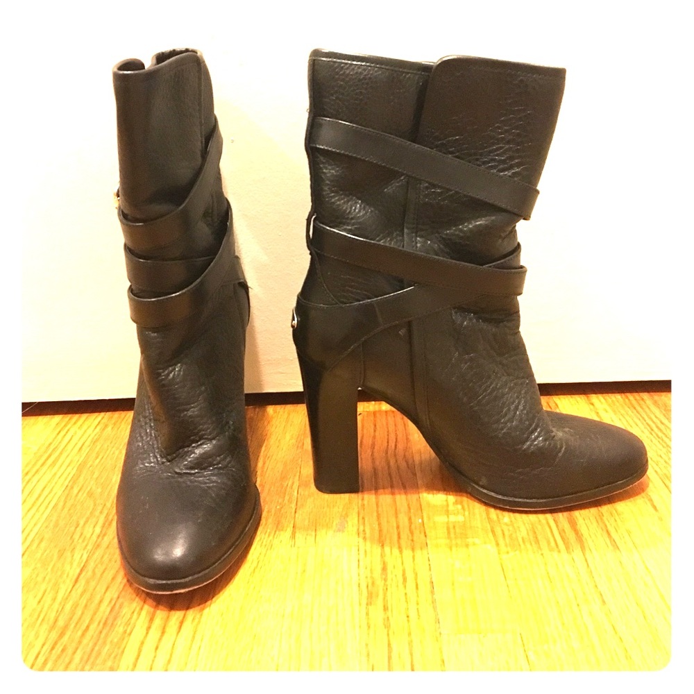 Coach black mid calf boots!