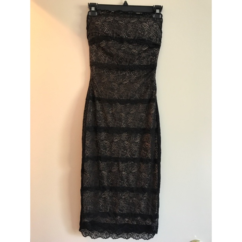 Bebe Black Lace Midi Dress