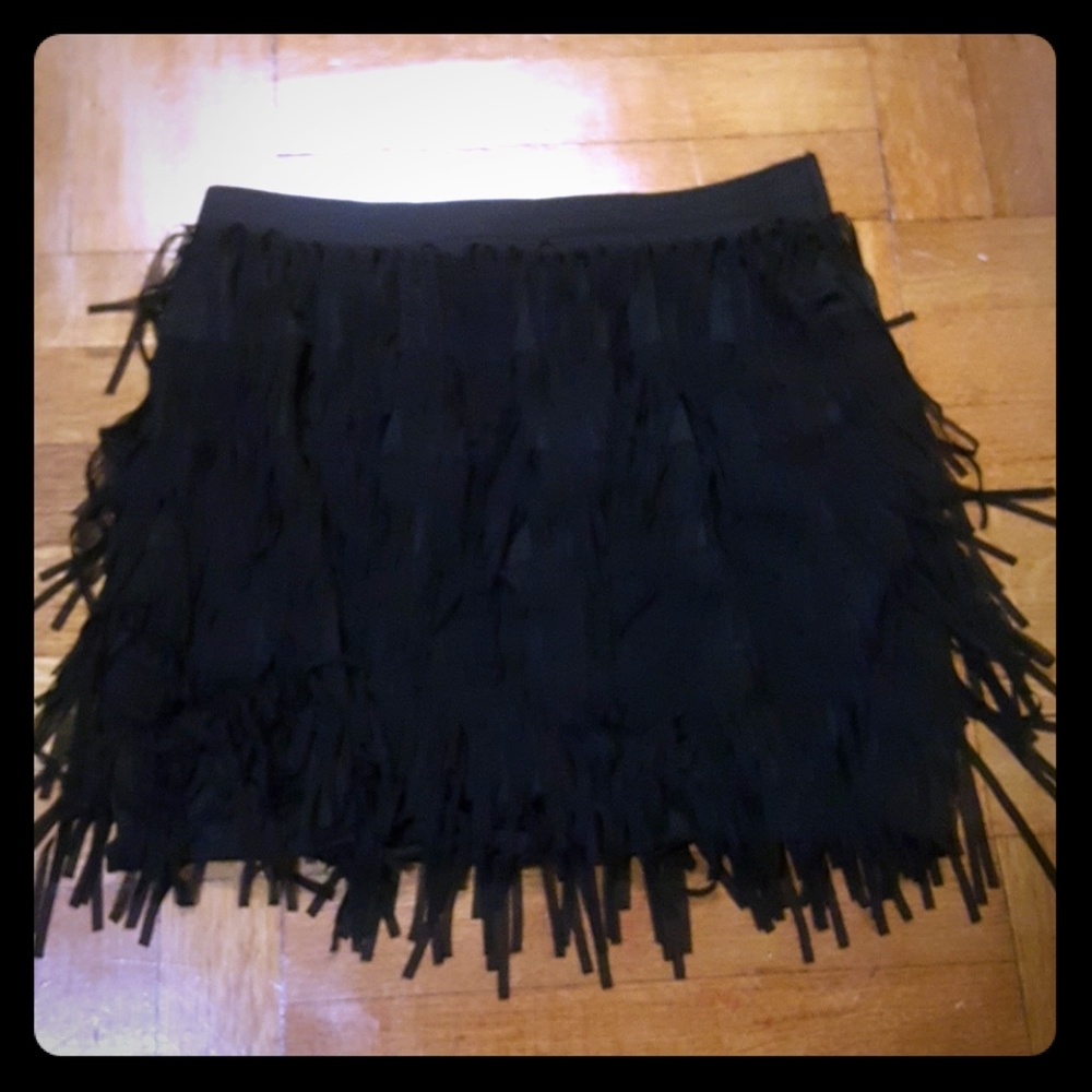 Shag style black mini skirt