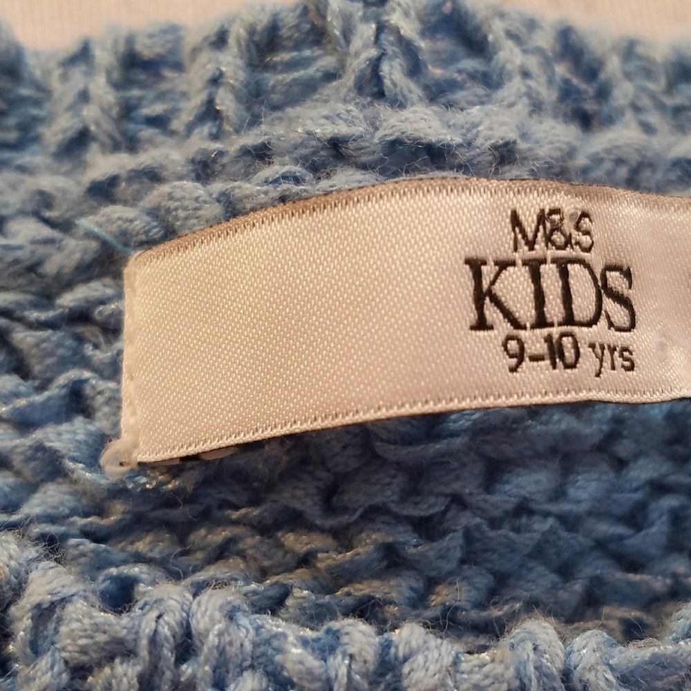 M&S London Girls Winter Blue Sweater Sz 9-10 - Picture 5 of 6