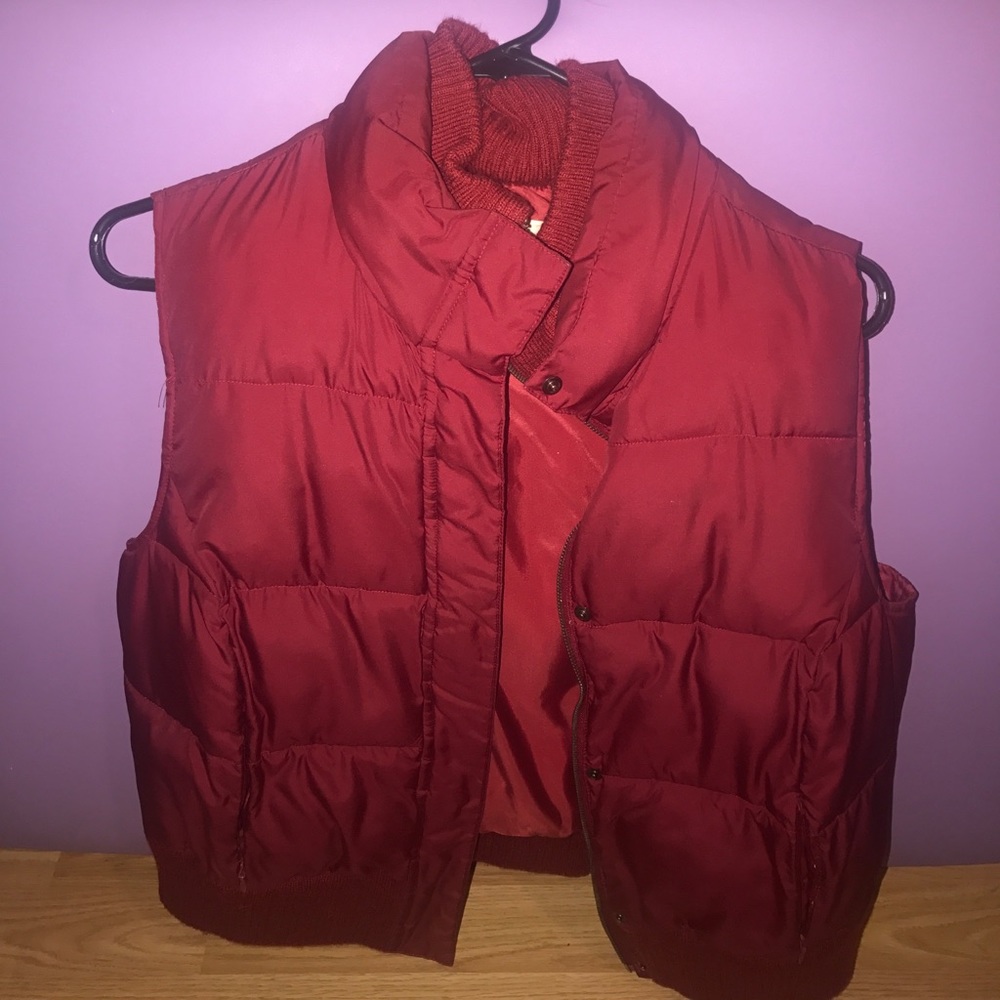 Maroon Puff Vest