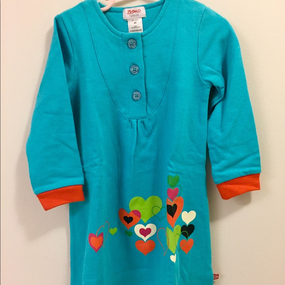 Zutano Cottage Dress Hearts 3T BNWT
