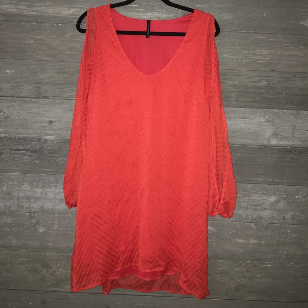 Orange open sleeve dress