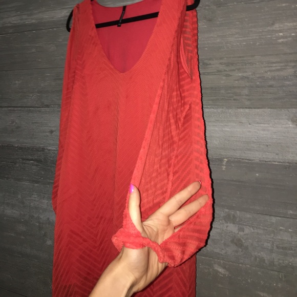 Orange open sleeve dress - Picture 3 of 3