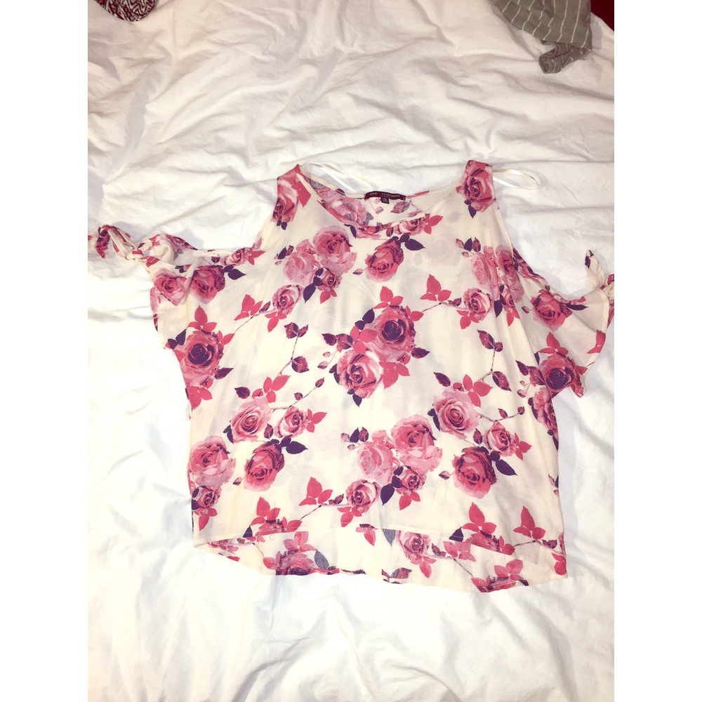 Floral "Cold Shoulder" top