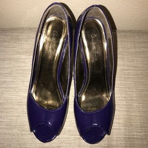 Purple Peep Toe Heels