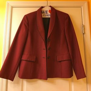 Two Piece Red and Black Pants Suit