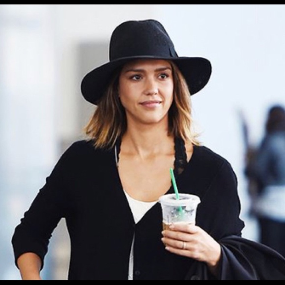 Classic fedora hat.