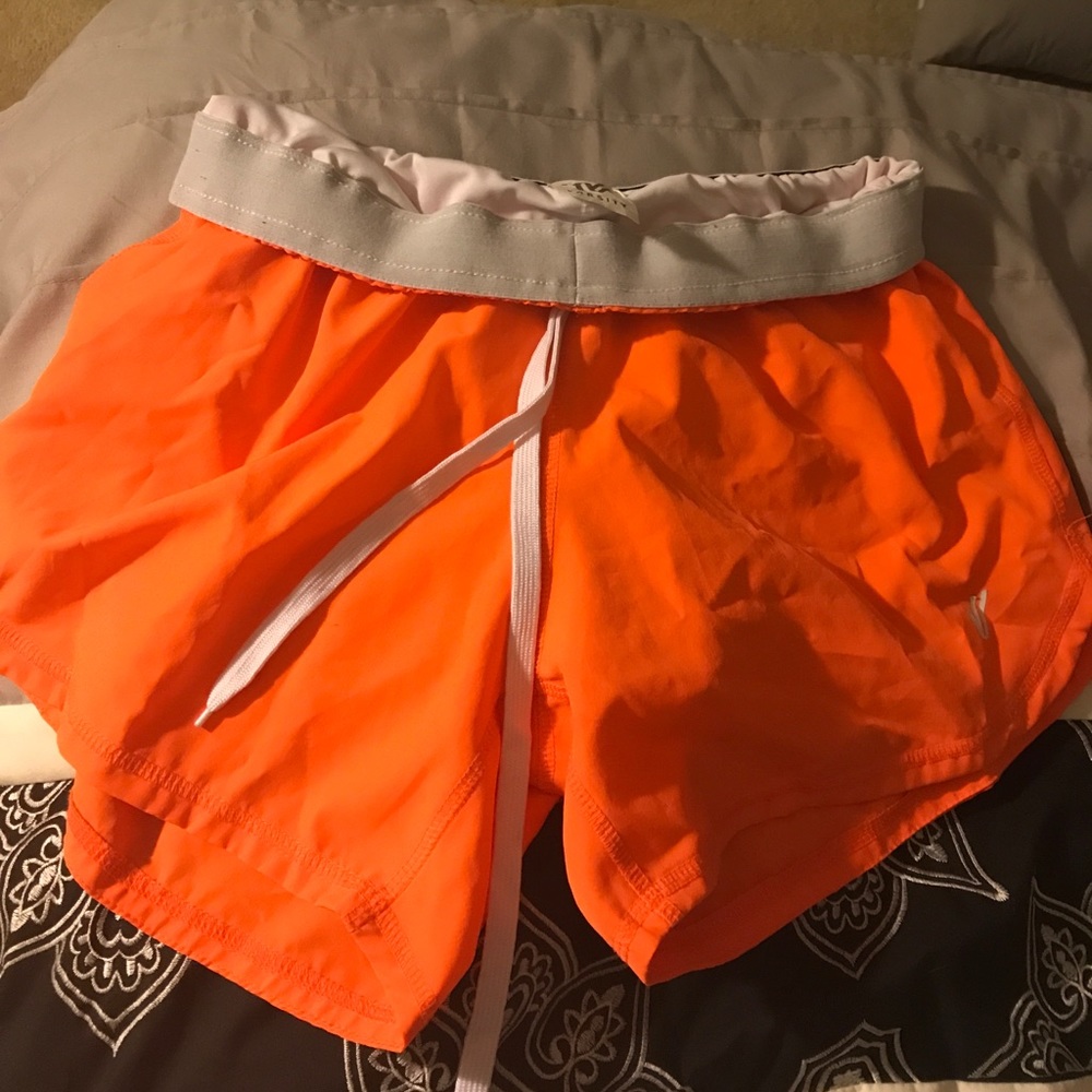 Orange work out shorts