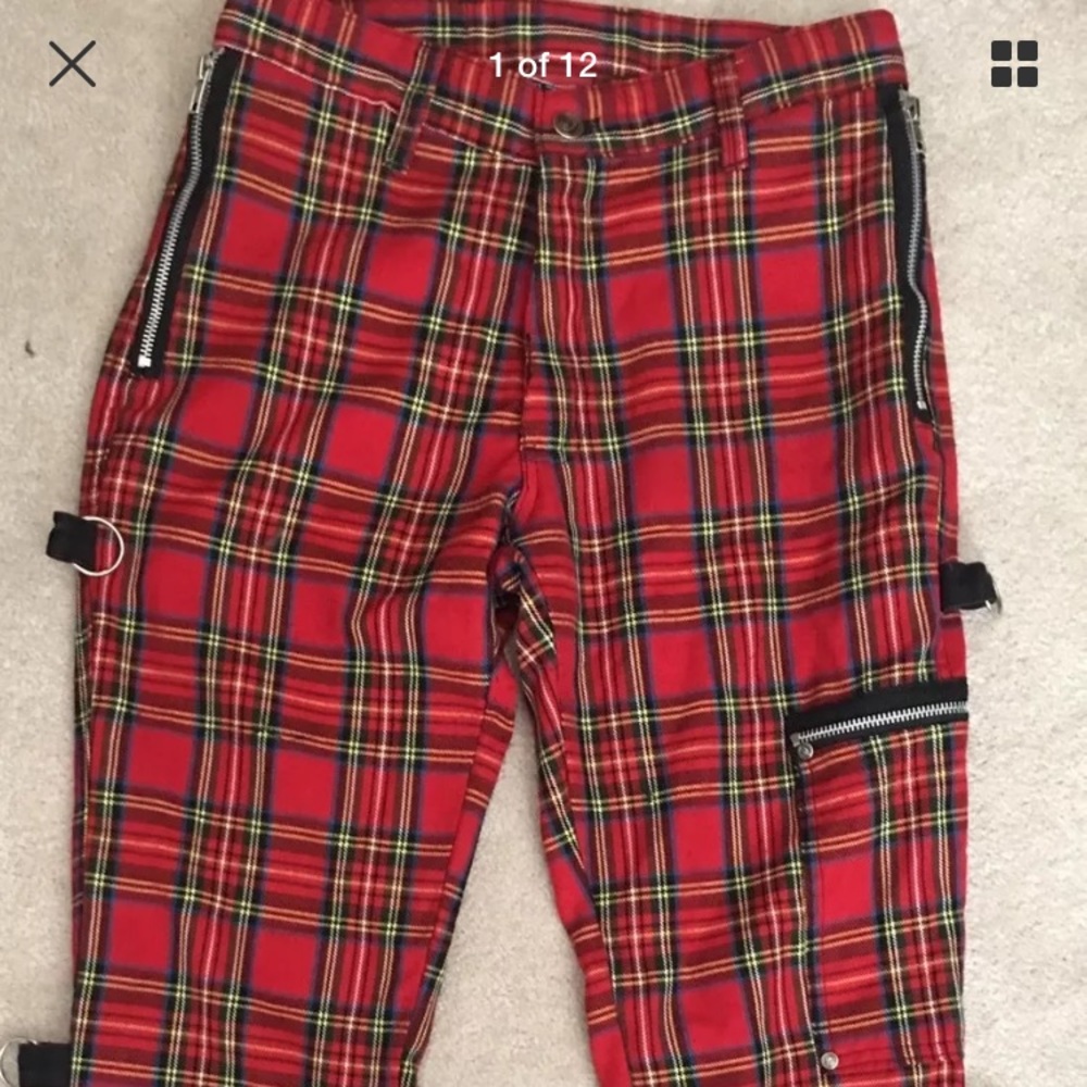 Plaid tartan goth pants