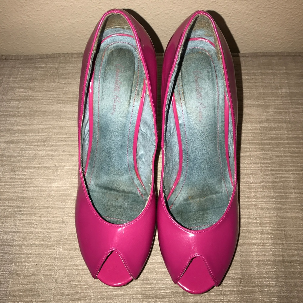 Hot Pink Peep Toed Heels