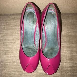 Hot Pink Peep Toed Heels