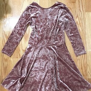 Crinkled velvet dress