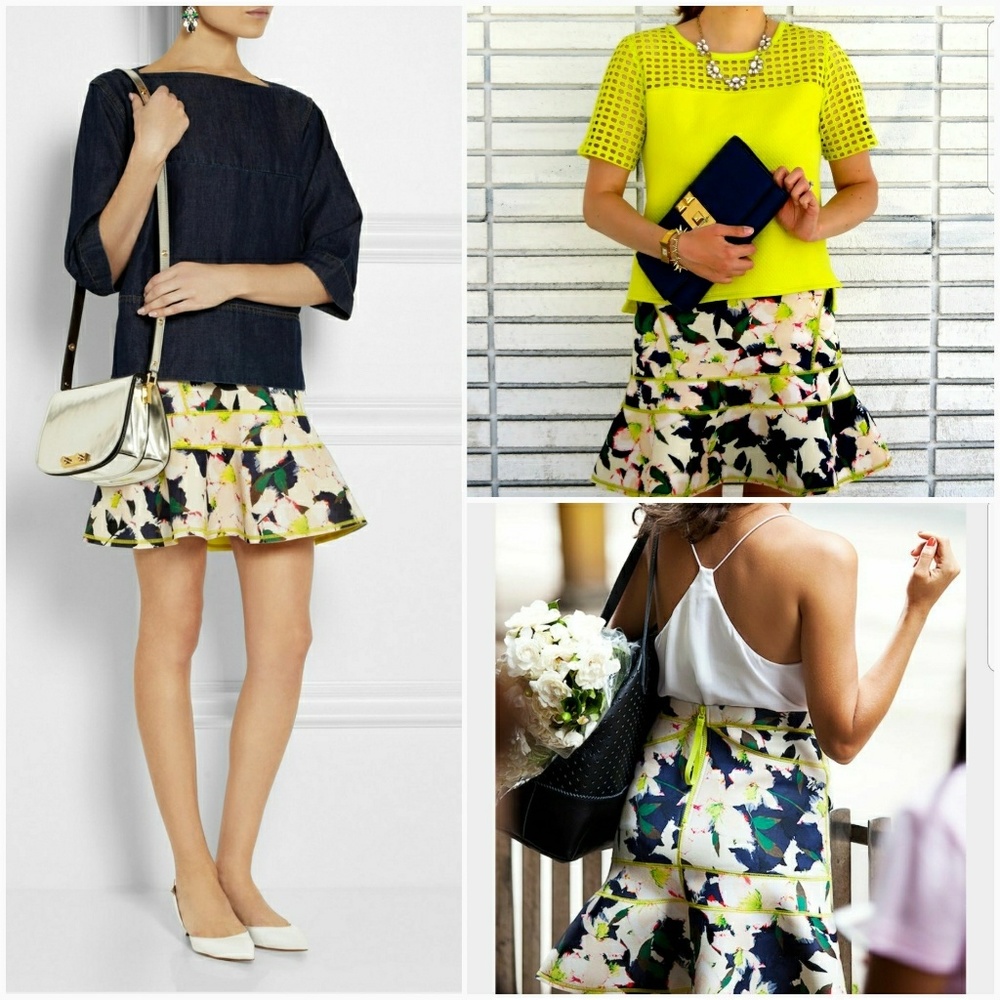 J.Crew floral scuba skirt