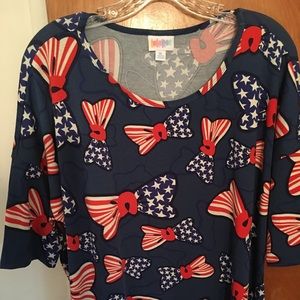 Lularoe Irma xl patriotic bow tunic