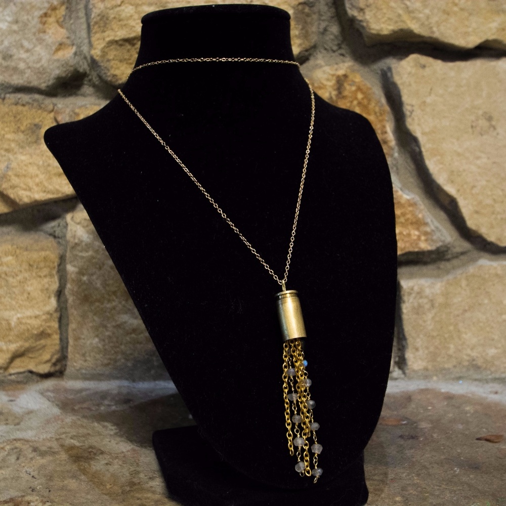 New bullet labradorite and chain necklace.