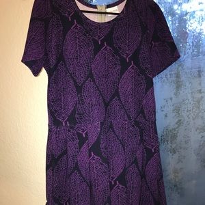 Lularoe Amelia, black purple leaves