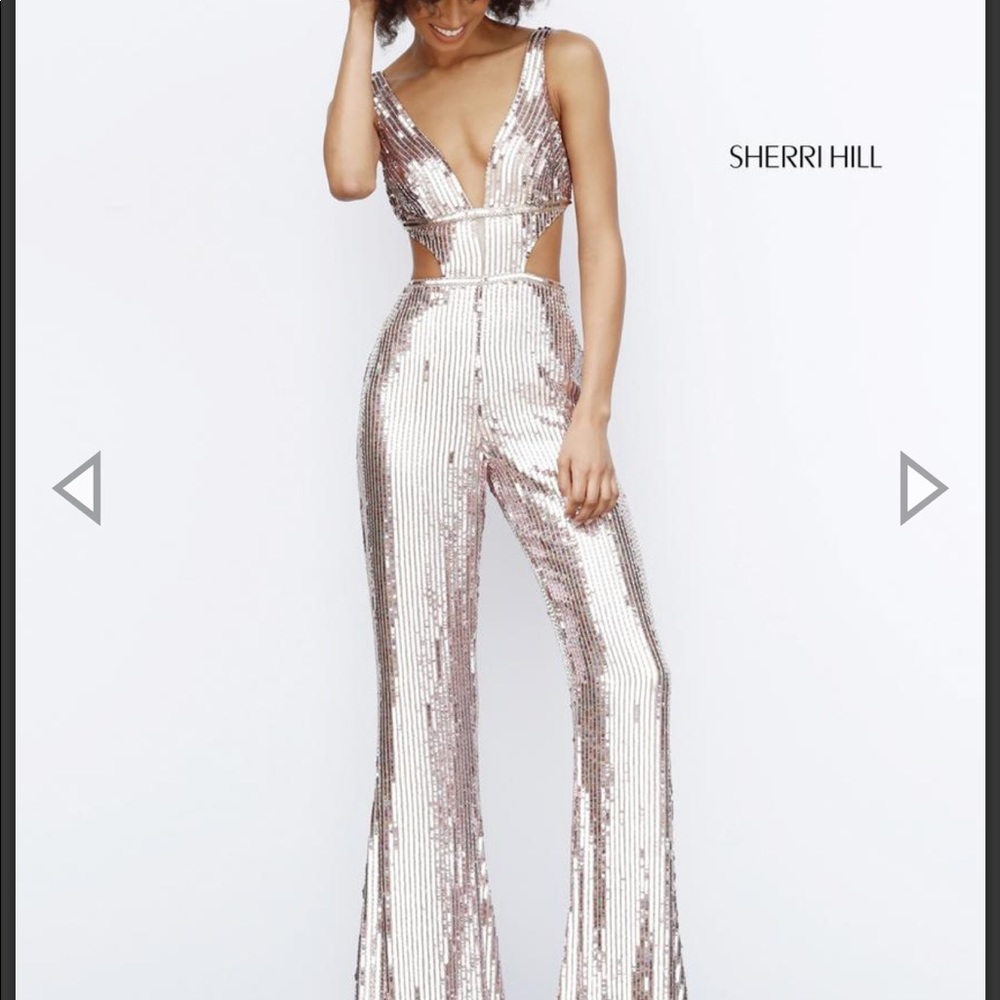 Size 2 Sherri Hill pants suit! Rose gold!