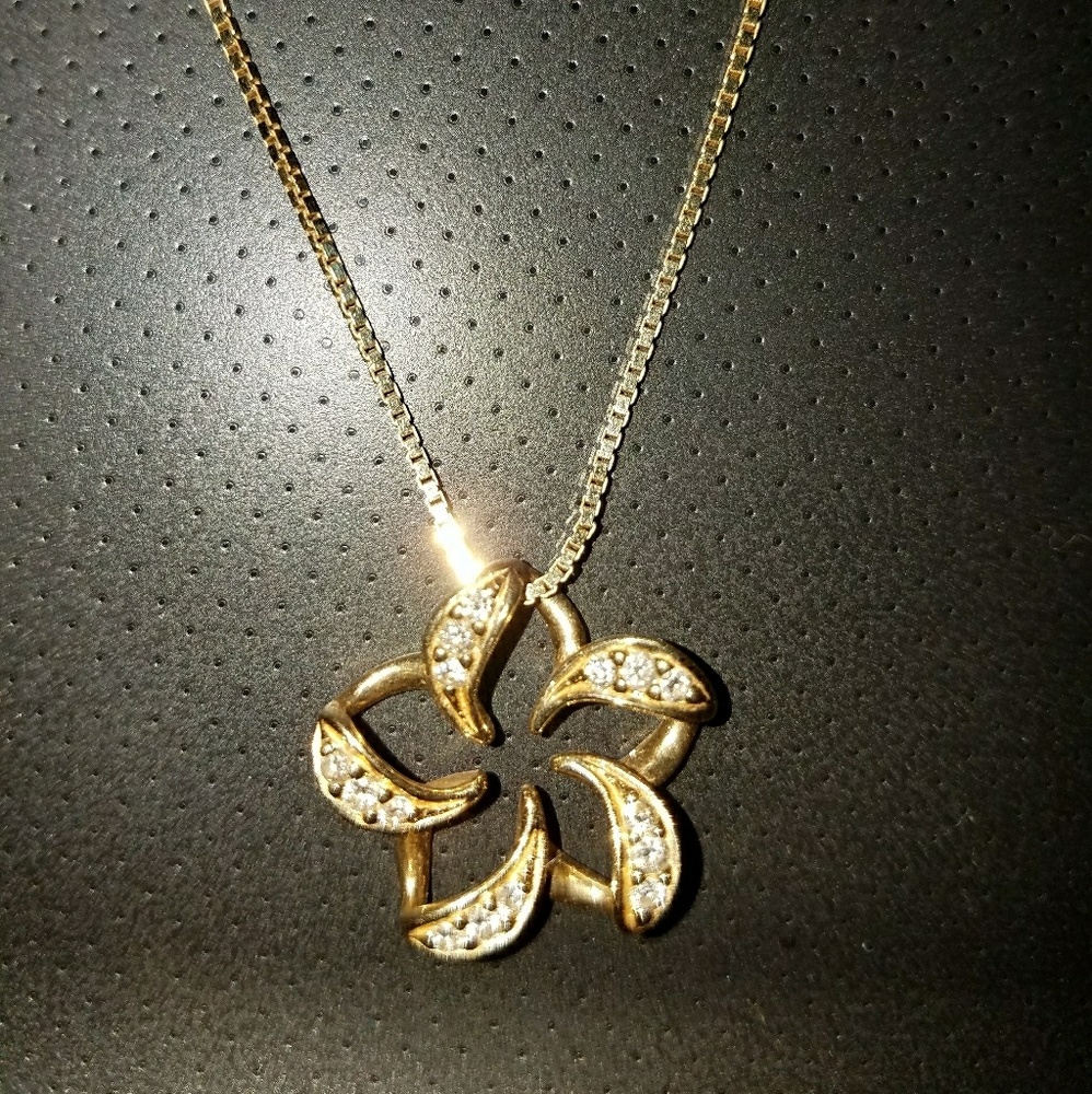 Plumeria diamond necklace