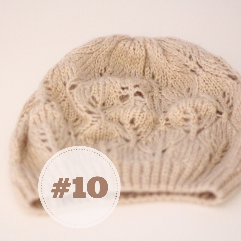 Cream Knit Beanie