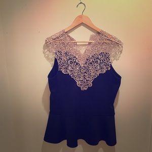 Crotchet Peplum Top, Plus Size