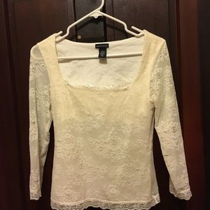 Long sleeve lace top