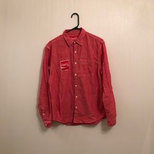 Coca-Cola Men's Long Sleeve Button Down Shirt Sz S